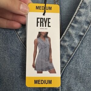 frye women's denim mini dress NWT Frye Medium Sleeveless Denim Mini Dress Light Wash